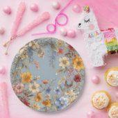 Elegante Blumengrenze Pappteller (Party)