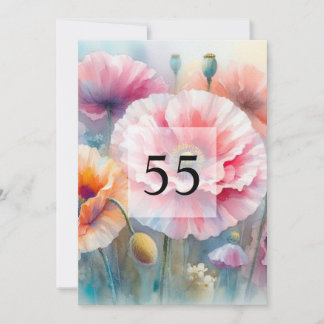 Elegante Blumengrün Aquarell Geburtstagsparty Einladung