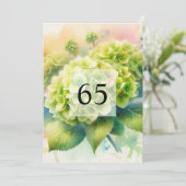 Elegante Blumengrün Aquarell Geburtstagsparty Einladung (Stehend Vorderseite)