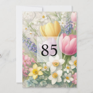 Elegante Blumengrün Aquarell Geburtstagsparty Einladung