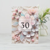 Elegante Blumengrün Aquarell Geburtstagsparty Einladung (Stehend Vorderseite)