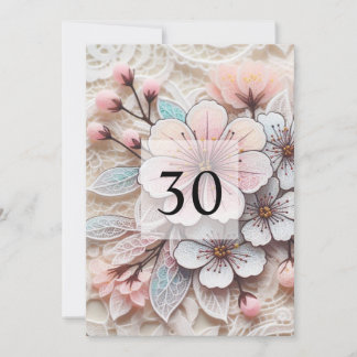 Elegante Blumengrün Aquarell Geburtstagsparty Einladung