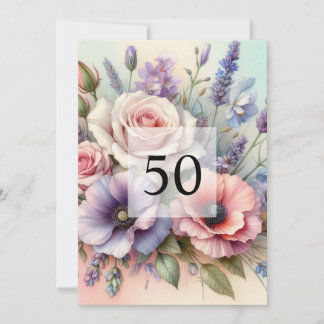 Elegante Blumengrün Aquarell Geburtstagsparty Einladung