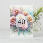 Elegante Blumengrün Aquarell Geburtstagsparty Einladung (Stehend Vorderseite)