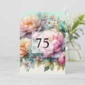 Elegante Blumengrün Aquarell Geburtstagsparty Einladung (Stehend Vorderseite)