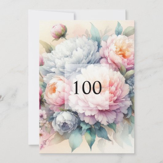 Elegante Blumengrün Aquarell Geburtstagsparty Einladung (Vorderseite)