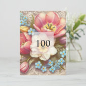 Elegante Blumengrün Aquarell Geburtstagsparty Einladung (Stehend Vorderseite)