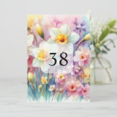 Elegante Blumengrün Aquarell Geburtstagsparty Einladung (Stehend Vorderseite)