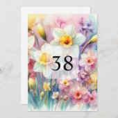 Elegante Blumengrün Aquarell Geburtstagsparty Einladung (Vorne/Hinten)