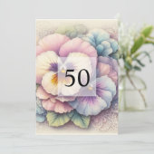 Elegante Blumengrün Aquarell Geburtstagsparty Einladung (Stehend Vorderseite)