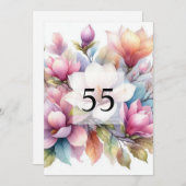 Elegante Blumengrün Aquarell Geburtstagsparty Einladung (Vorne/Hinten)