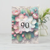 Elegante Blumengrün Aquarell Geburtstagsparty Einladung (Stehend Vorderseite)