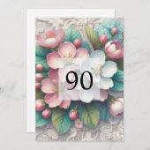 Elegante Blumengrün Aquarell Geburtstagsparty Einladung (Vorne/Hinten)