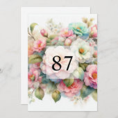 Elegante Blumengrün Aquarell Geburtstagsparty Einladung (Vorne/Hinten)