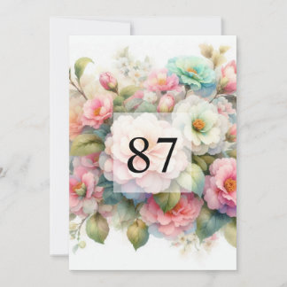 Elegante Blumengrün Aquarell Geburtstagsparty Einladung