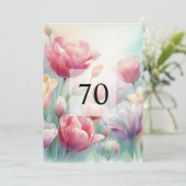 Elegante Blumengrün Aquarell Geburtstagsparty Einladung (Stehend Vorderseite)