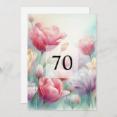 Elegante Blumengrün Aquarell Geburtstagsparty Einladung (Vorne/Hinten)