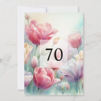 Elegante Blumengrün Aquarell Geburtstagsparty Einladung