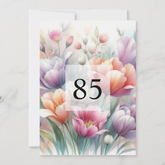 Elegante Blumengrün Aquarell Geburtstagsparty Einladung (Vorderseite)