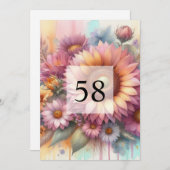 Elegante Blumengrün Aquarell Geburtstagsparty Einladung (Vorne/Hinten)