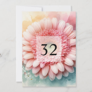 Elegante Blumengrün Aquarell Geburtstagsparty Einladung