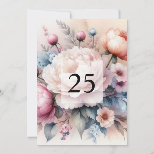 Elegante Blumengrün Aquarell Geburtstagsparty Einladung (Vorderseite)