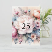 Elegante Blumengrün Aquarell Geburtstagsparty Einladung (Stehend Vorderseite)