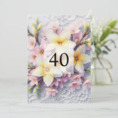 Elegante Blumengrün Aquarell Geburtstagsparty Einladung (Stehend Vorderseite)