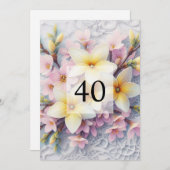 Elegante Blumengrün Aquarell Geburtstagsparty Einladung (Vorne/Hinten)