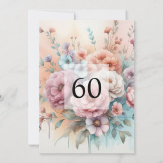 Elegante Blumengrün Aquarell Geburtstagsparty Einladung