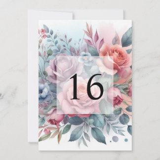 Elegante Blumengrün Aquarell Geburtstagsparty Einladung