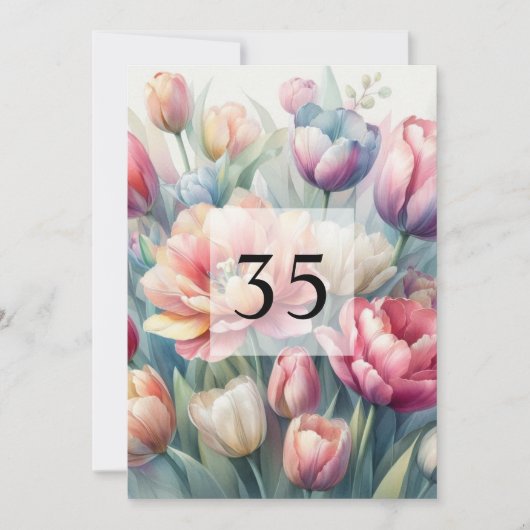 Elegante Blumengrün Aquarell Geburtstagsparty Einladung (Vorderseite)