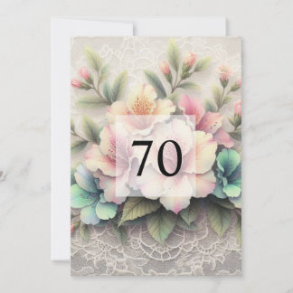 Elegante Blumengrün Aquarell Geburtstagsparty Einladung
