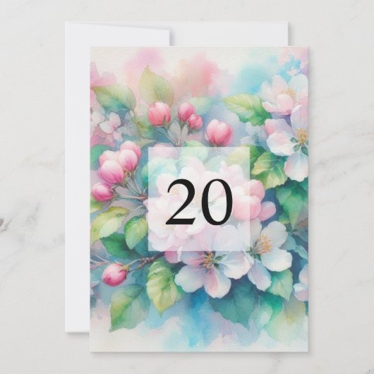 Elegante Blumengrün Aquarell Geburtstagsparty Einladung (Vorderseite)