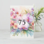 Elegante Blumengrün Aquarell Geburtstagsparty Einladung (Stehend Vorderseite)