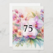 Elegante Blumengrün Aquarell Geburtstagsparty Einladung (Vorne/Hinten)