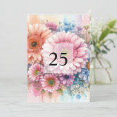 Elegante Blumengrün Aquarell Geburtstagsparty Einladung (Stehend Vorderseite)