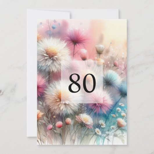 Elegante Blumengrün Aquarell Geburtstagsparty Einladung (Vorderseite)