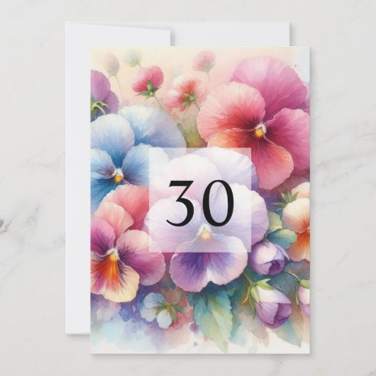 Elegante Blumengrün Aquarell Geburtstagsparty Einladung (Vorderseite)