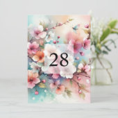 Elegante Blumengrün Aquarell Geburtstagsparty Einladung (Stehend Vorderseite)