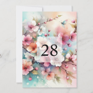 Elegante Blumengrün Aquarell Geburtstagsparty Einladung