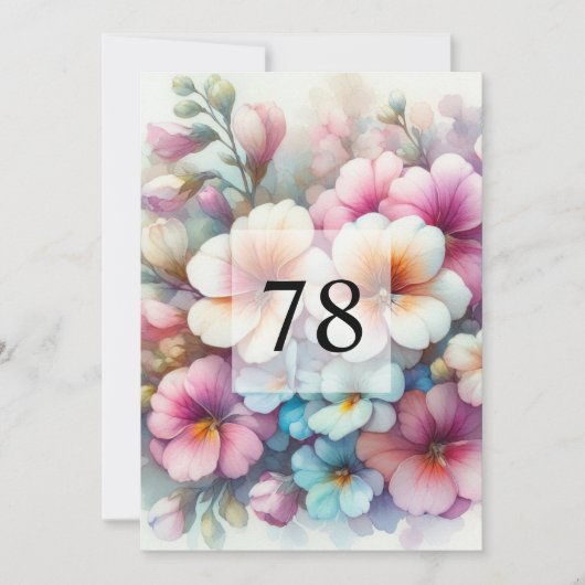 Elegante Blumengrün Aquarell Geburtstagsparty Einladung (Vorderseite)