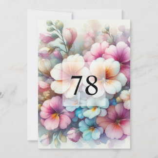 Elegante Blumengrün Aquarell Geburtstagsparty Einladung