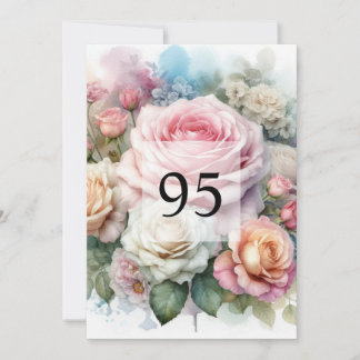 Elegante Blumengrün Aquarell Geburtstagsparty Einladung