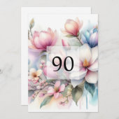 Elegante Blumengrün Aquarell Geburtstagsparty Einladung (Vorne/Hinten)