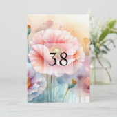 Elegante Blumengrün Aquarell Geburtstagsparty Einladung (Stehend Vorderseite)