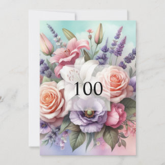 Elegante Blumengrün Aquarell Geburtstagsparty Einladung