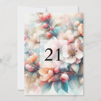 Elegante Blumengrün Aquarell Geburtstagsparty Einladung