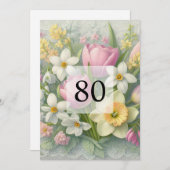 Elegante Blumengrün Aquarell Geburtstagsparty Einladung (Vorne/Hinten)