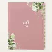 Elegante Blumengrün Dusty Rose Wedding Planer (Rückseite)
